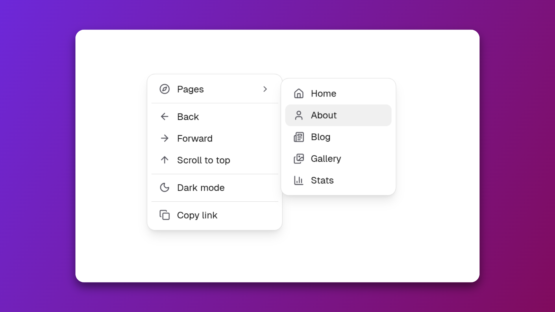 Custom context menu